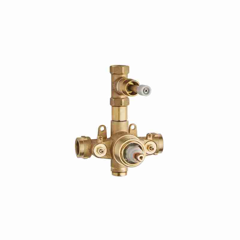 UNICO, CORPO DA INCASSO PER MISCELATORE TERMOSTATICO 1/2" DA INCASSO PER DOCCIA CON RUBINETTO DA 1/2" A DISCHI IN CERAMICA DA 180°, SENZA PARTI ESTERNE.